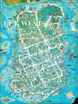 1976 Carawan Pictorial Map of Key West, Florida