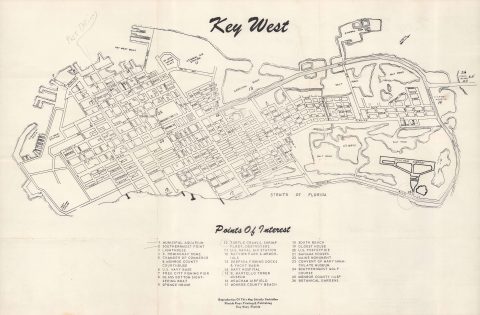 1970 Florida Keys Printing and Publishing City Plan or Map of Key West, Florida