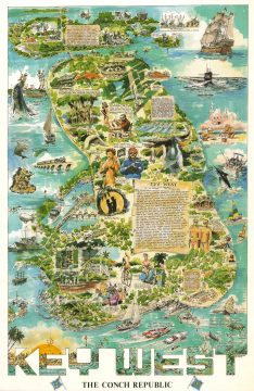 1987 Weaver Pictorial Map of Key West, Florida