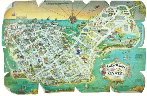 1988 Wright Pictorial Map of Key West, Florida