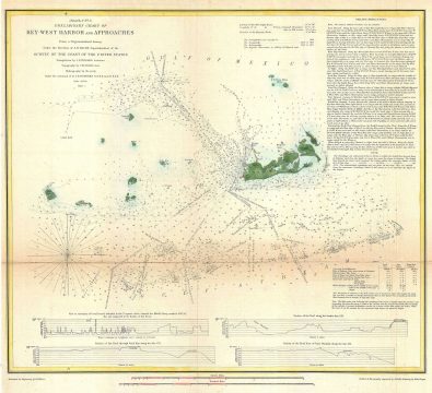 1851 U.S. Coast Survey Chart or Map of Key West and Vicinity, Florida