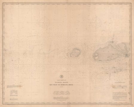 1889 U.S.C.G.S. Nautical Chart of Key West and Marquesas Keys, Florida