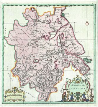 1737 D'Anville Map of Kiang-Nan, China (Jiangsu Province, Shanghai Municipality)
