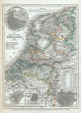 1849 Meyer Map of Holland or the Netherlands