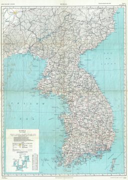 1951 Army Map Service Road Map of Korea