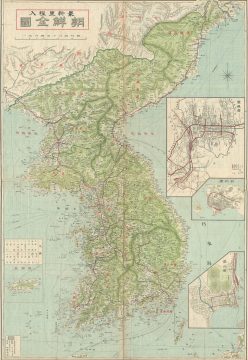 1930s Japanese Map of Korea or Corea
