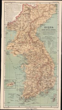 1883 German-Japanese-English Map of Chosŏn Korea
