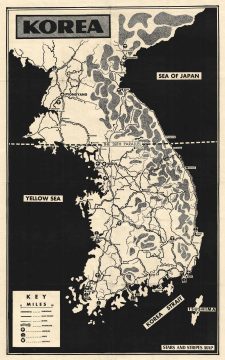 1951 Stars and Stripes Map of Korea