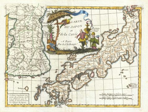 1748 Le Rouge Map of Korea and Japan