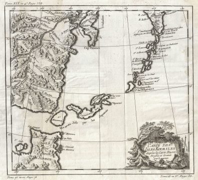 1750 Bellin Map of the Kuril Islands