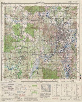 1945 British Army Map of Kuala Lumpur and Environs, Malaysia