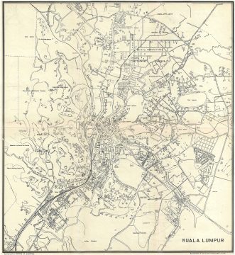 1933 Printers Limited Map of Kuala Lumpur, Malaysia