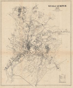 1936 Printers Limited Map of Kuala Lumpur, Malaysia