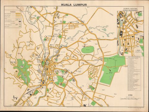 1950 Malay Surveyor General Map of Kuala Lumpur