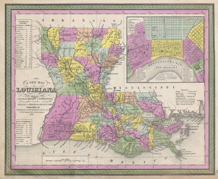 1853 Mitchell Map of Louisiana