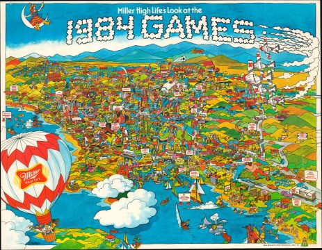 1984 Wagner Pictorial View of Los Angeles, Olympics Theme