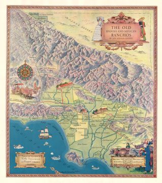 1937 Eddy Pictorial Map of Los Angeles County Ranchos