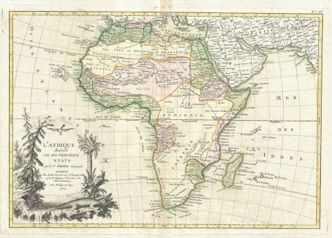 1762 Janvier Map of Africa