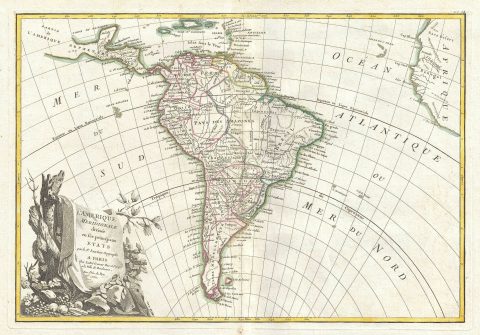 1762 Janvier Map of South America