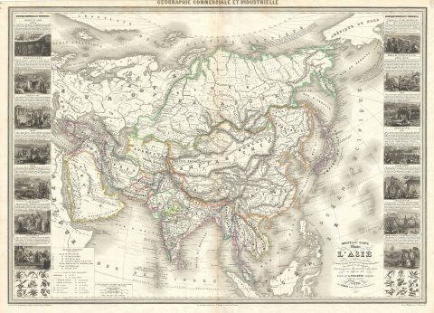 1859 Vuillemin Map of Asia