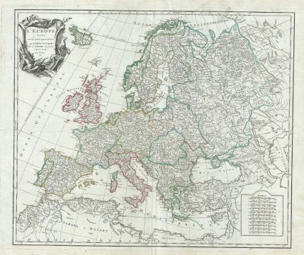 1751 Vaugondy Map of Europe