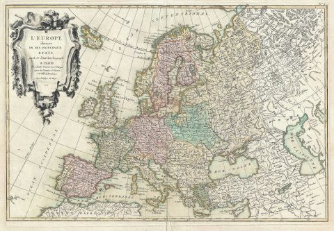 1762 Janvier Map of Europe