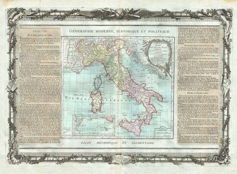 1786 Desnos and de la Tour Map of Italy