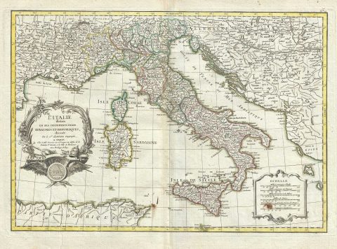 1778 Janvier Map of Italy