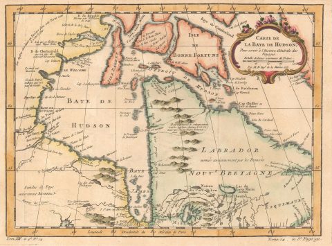 1757 Bellin Map of Hudson Bay