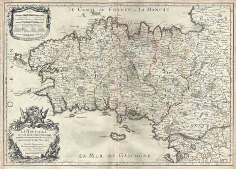 1706 Jaillot Map of Brittany, France