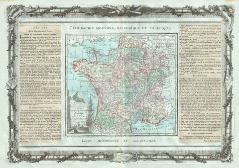 1786 Desnos and de la Tour Map of France Divided by Provinces