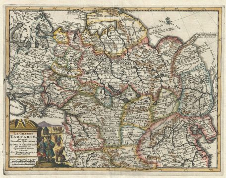 1728 Van der Aa and Map of Asia or Tartary