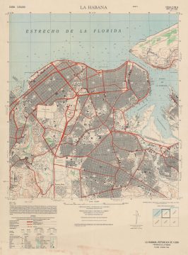 1955 Instituto Cartografico Nacional City Plan or Map of Havana, Cuba