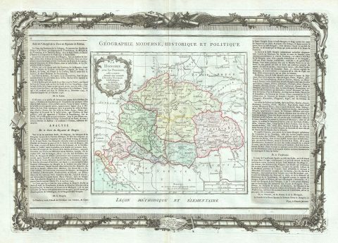 1786 Desnos and de la Tour Map of Hungary and Transylvania (Romania)