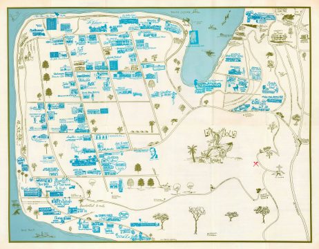 1968 Devore / Hord 'Art Deco' Map of La Jolla, San Diego, California