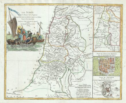 1786 Vaugondy Map of Israel, Palestine or the Holy Land