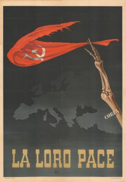 1953 Gros Monti Persuasive Anti-Communist Map of Europe, Korean War