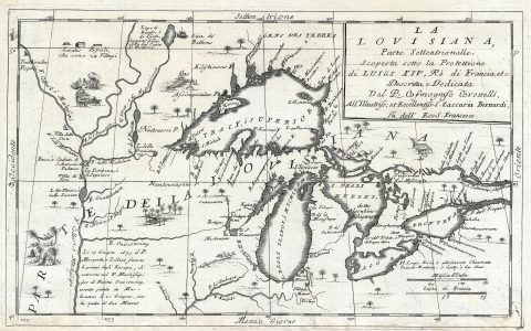1694 Coronelli Map of the Great Lakes (Most Accurate Map of the Great Lakes in the 17th Century)