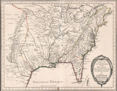 1855 Bellin 'French and Indian War' Map of Louisiana and North America