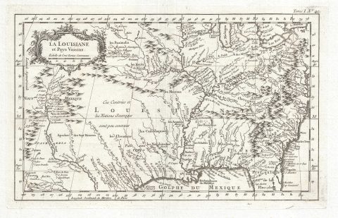 1764 Bellin Map of the French Louisiana