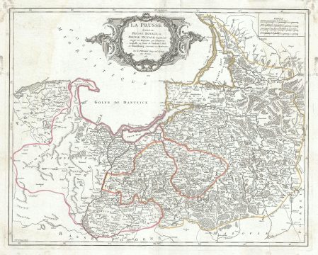 1751 Vaugondy Map of Prussia