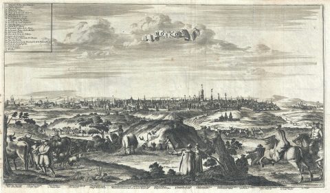 1729 Van Der Aa View of Moscow, Russia