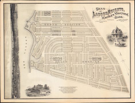 1873 Bufford Real Estate Map of Lagoon Heights (Oak Bluffs), Martha's Vineyard