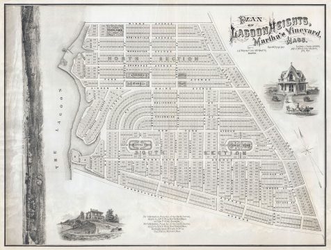 1873 Promotional Broadside Map of Lagoon Heights (Oak Bluffs), Marthas Vineyard