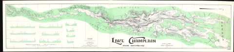1968 Hunt and Boardman Bathymetic Map of Lake Champlain, Vermont (huge)