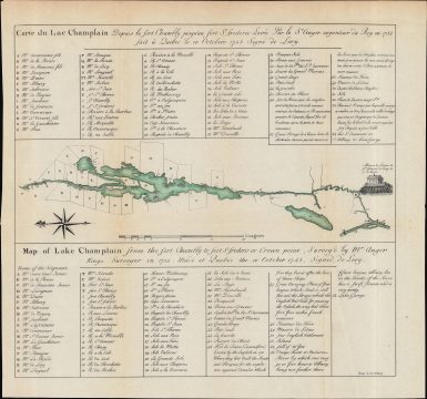 1748 / 1849 Pease French-English Bilingual Map of Lake Champlain
