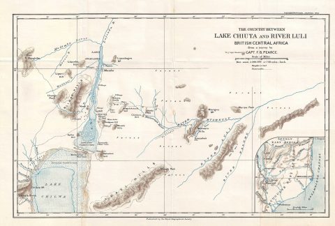 1900 Pearce Map of Malawi and Mozambique (British Central Africa Protectorate)