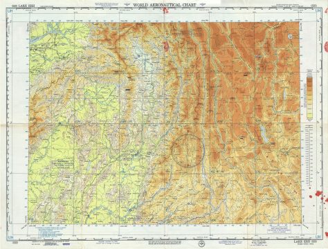 1956 U.S. Air Force Aeronautical Chart or Map of Burma (Myanmar), East India and Southern China