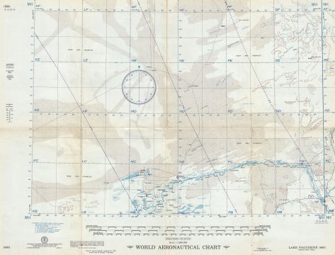 1955 U.S. Air Force Aeronautical Chart or Map of Lake Faguibine, Mali