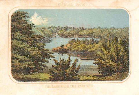 1868 Shannon and Rogers View of the Lake, Central Park, New York City
